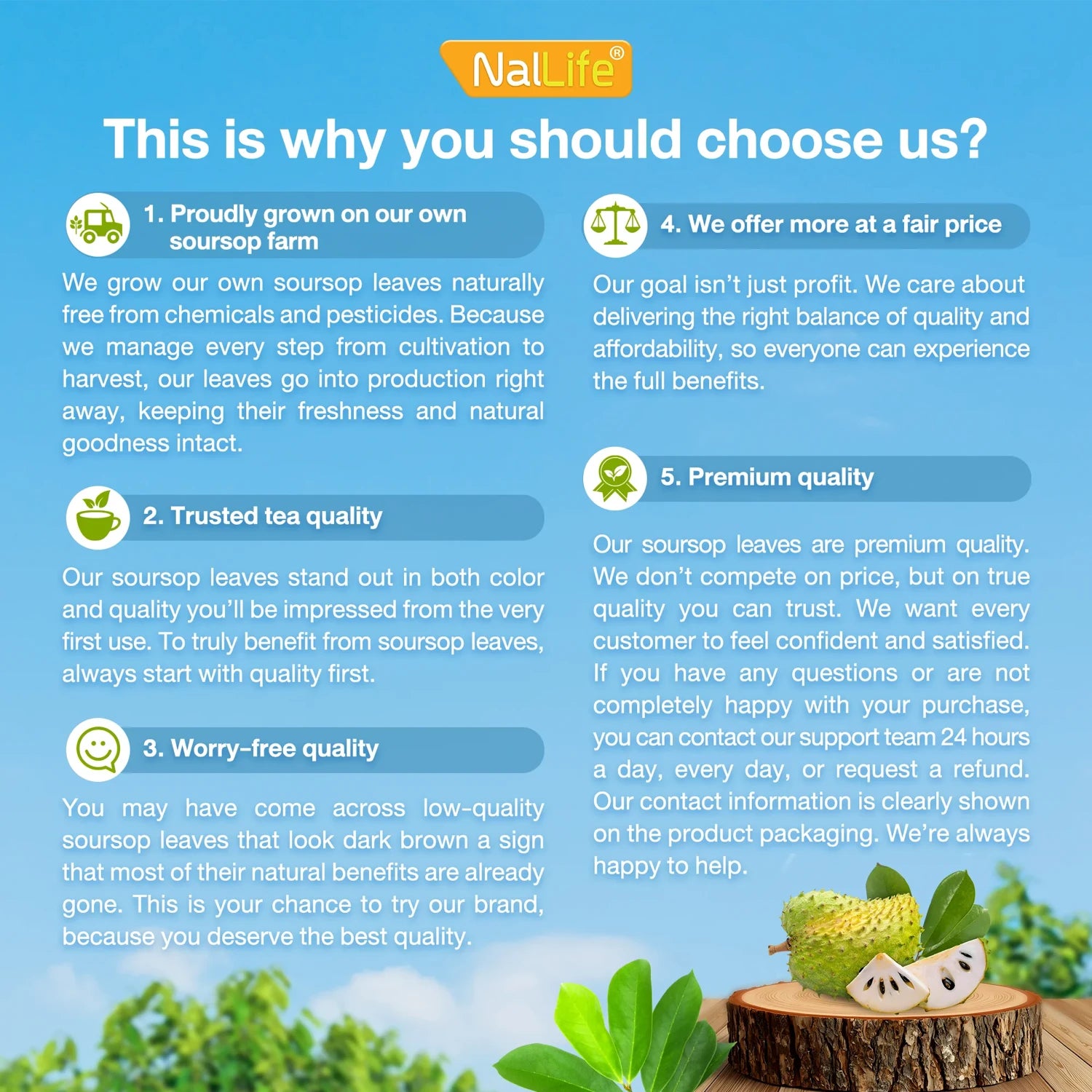 NalLife Soursop Leaves for Tea 200 Leaves